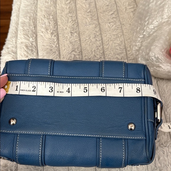 MCM Teal Leather Satchel with Silver Details - Picture 13 of 14